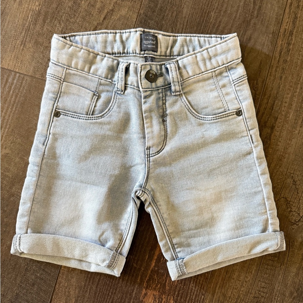 Boys light wash Jean Shorts with Cuffed Hem